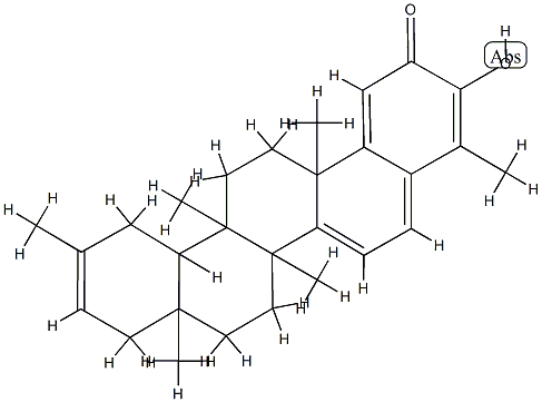 3-ヒドロキシ-24,30-ジノル-D:A-フリードオレアナ-1(10),3,5,7,20-ペンタエン-2-オン 化学構造式