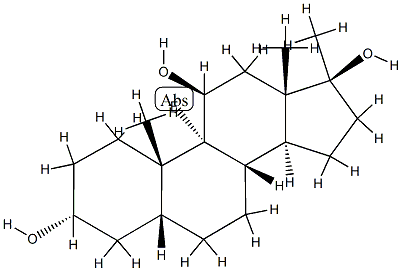 9-フルオロ-17-メチル-5β-アンドロスタン-3α,11β,17β-トリオール 化学構造式
