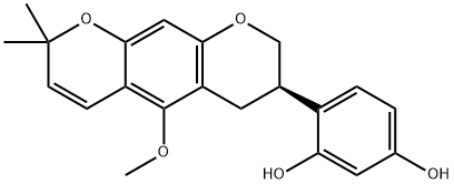 4-[(R)-4,8-Dihydro-5-methoxy-8,8-dimethyl-2H,3H-benzo[1,2-b:5,4-b']dipyran-3-yl]-1,3-benzenediol Struktur
