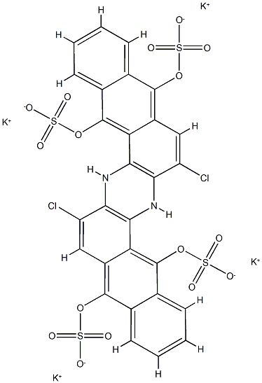 tetrapotassium 7,16-dichloro-6,15-dihydroanthrazine-5,9,14,18-tetrayl tetrakis(sulphate) Structure