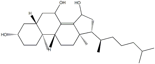 5α-コレスタ-8(14)-エン-3β,7,15-トリオール 化学構造式