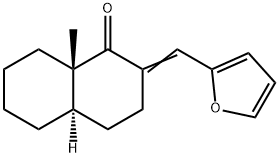 (4aR)-2-(2-Furanylmethylene)-3,4,4aα,5,6,7,8,8a-octahydro-8aβ-methylnaphthalen-1(2H)-one Struktur