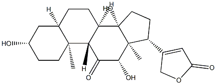 3β,12β,14-Trihydroxy-11-oxo-5β-card-20(22)-enolide Structure