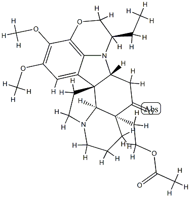 25-アセチル-22α-エチル-15,16-ジメトキシ-4,25-セコオブスクリネルバン-4-オン 化学構造式