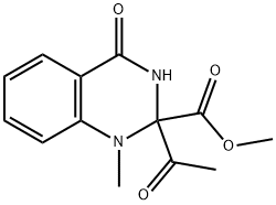 2-Acetyl-1,2,3,4-tetrahydro-1-methyl-4-oxo-2-quinazolinecarboxylic acid methyl ester 结构式