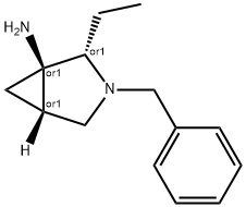 3-Azabicyclo[3.1.0]hexan-1-amine,2-ethyl-3-(phenylmethyl)-,(1R,2S,5S)-rel-(9CI) Structure