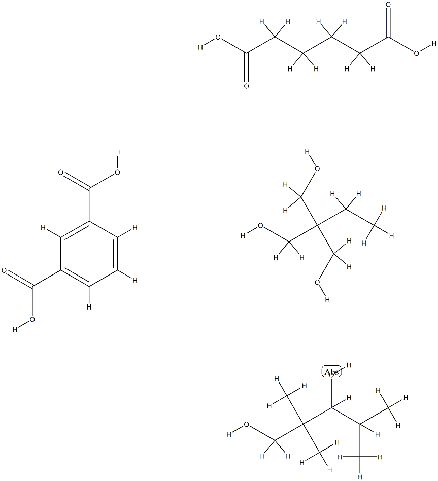 1,3-苯二羧酸与2-乙基-2-(羟甲基)-1,3-丙二醇、己二酸和2,2,4-三甲基-1,3-戊二醇的聚合物, 55012-14-1, 结构式