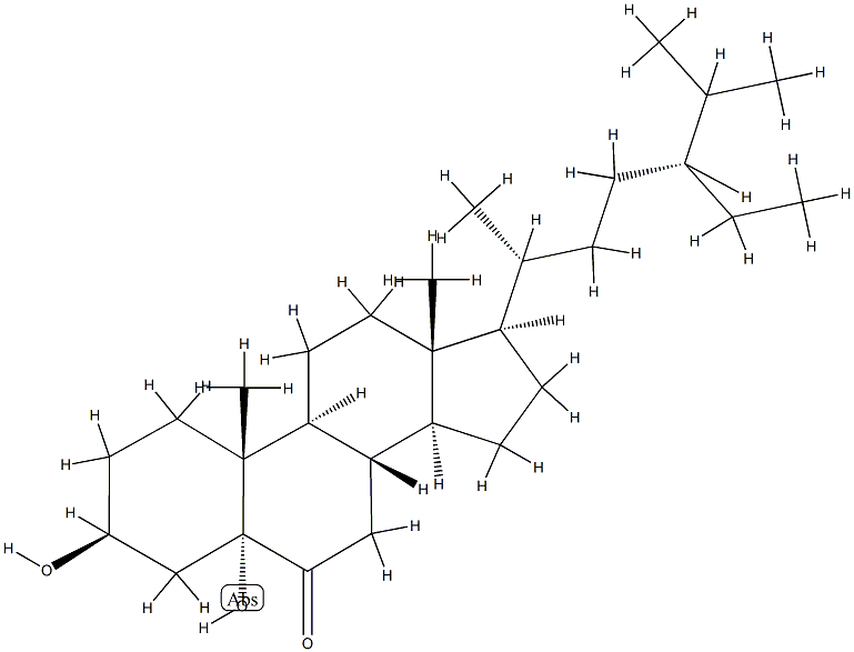3β,5α-ジヒドロキシスチグマスタン-6-オン 化学構造式