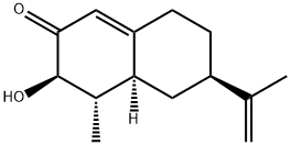 (3R)-4,4aβ,5,6,7,8-ヘキサヒドロ-3-ヒドロキシ-4β-メチル-6α-イソプロペニルナフタレン-2(3H)-オン 化学構造式