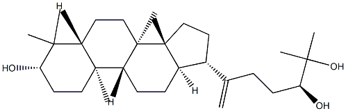 (24S)-ダンマラ-20-エン-3β,24,25-トリオール 化学構造式