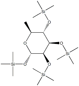 1-O,2-O,3-O,4-O-テトラキス(トリメチルシリル)-6-デオキシ-α-L-マンノピラノース 化学構造式