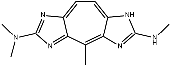 4-メチル-2-メチルアミノ-6-ジメチルアミノ-1H-シクロヘプタ[1,2-d:4,5-d']ジイミダゾール 化学構造式