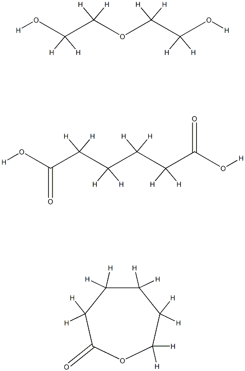 己二酸与2-氧杂环庚酮和2,2-氧化二乙醇的聚合物, 55231-26-0, 结构式