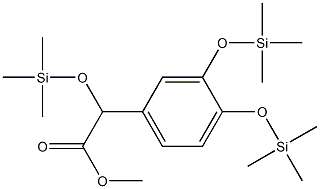 α,3,4-トリス(トリメチルシロキシ)ベンゼン酢酸メチル 化学構造式