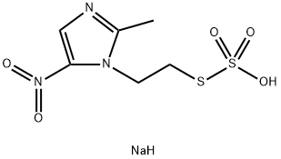 チオ硫酸S-[2-(2-メチル-5-ニトロ-1H-イミダゾール-1-イル)エチル]O-ナトリウム 化学構造式