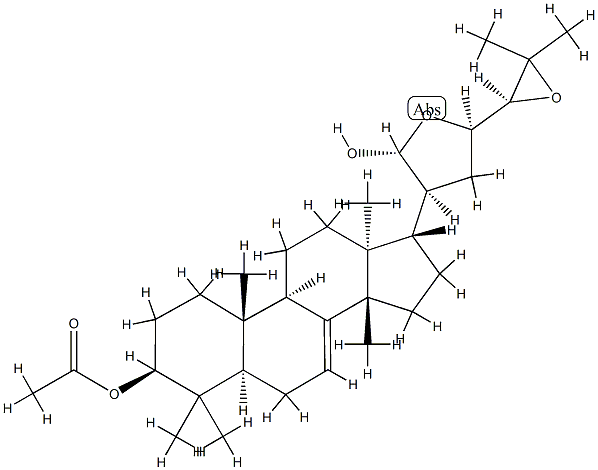 (13α,14β,17α,20S,21R,23R,24S)-21,23:24,25-Diepoxy-5α-lanost-7-ene-3β,21-diol 3-acetate 结构式