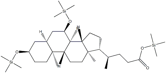 3α,7α-Bis[(trimethylsilyl)oxy]-5β-cholan-24-oic acid trimethylsilyl ester Struktur