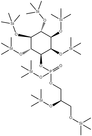 1-O,2-O,4-O,5-O,6-O-Pentakis(trimethylsilyl)-D-myo-inositol 3-[phosphoric acid (trimethylsilyl)[(R)-2,3-bis[(trimethylsilyl)oxy]propyl]] ester Struktur