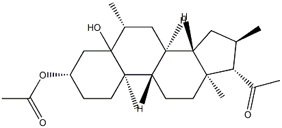 3β-(Acetyloxy)-5-hydroxy-6β,16α-dimethylpregnan-20-one Struktur