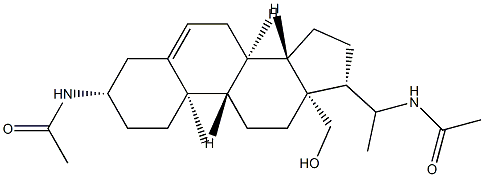 N,N'-(18-Hydroxypregn-5-ene-3β,20-diyl)bisacetamide Struktur