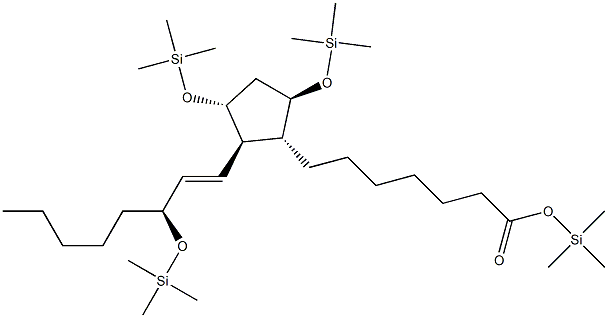(9β,11α,13E,15S)-9,11,15-Tris[(trimethylsilyl)oxy]prost-13-en-1-oic acid trimethylsilyl ester Struktur