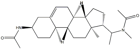 N-[3α-(アセチルアミノ)プレグナ-5-エン-20-イル]-N-メチルアセトアミド 化学構造式