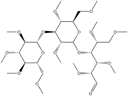 4-O-[3-O-(2-O,3-O,4-O,6-O-Tetramethyl-β-D-glucopyranosyl)-2-O,4-O,6-O-trimethyl-β-D-glucopyranosyl]-2-O,3-O,5-O,6-O-tetramethyl-D-glucose Structure