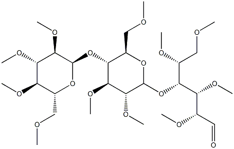 4-O-[4-O-(2-O,3-O,4-O,6-O-Tetramethyl-α-D-glucopyranosyl)-2-O,3-O,6-O-trimethyl-α-D-glucopyranosyl]-2-O,3-O,5-O,6-O-tetramethyl-D-glucose Structure