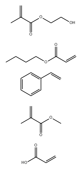 2-Propenoic acid, 2-methyl-, 2-hydroxyethyl ester, polymer with butyl 2-propenoate, ethenylbenzene, methyl 2-methyl-2-propenoate and 2-propenoic acid Structure