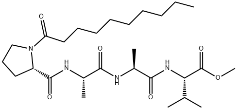 1-(1-Oxodecyl)-L-Pro-L-Ala-L-Ala-L-Val-OMe Struktur