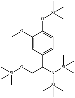 N,N-Bis(trimethylsilyl)-3-methoxy-4-[(trimethylsilyl)oxy]-α-[[(trimethylsilyl)oxy]methyl]benzenemethanamine Struktur