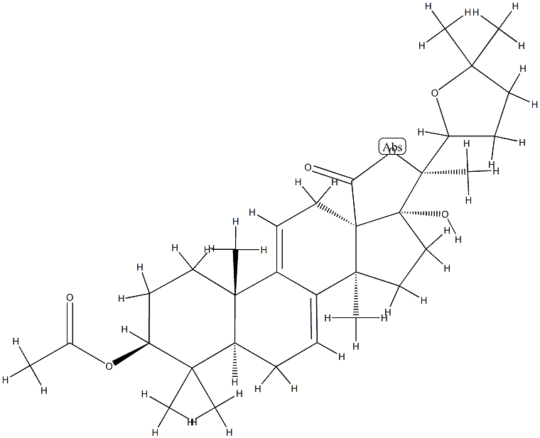 3β-(Acetyloxy)-22,25-epoxy-17,20-dihydroxy-5α-lanosta-7,9(11)-dien-18-oic acid 18,20-lactone Struktur