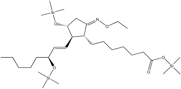 (9E,11R,13E,15S)-9-(Ethoxyimino)-11α,15-bis(trimethylsiloxy)prost-13-en-1-oic acid trimethylsilyl ester Struktur