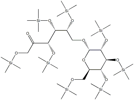 6-O-[2-O,3-O,4-O,6-O-Tetrakis(trimethylsilyl)-α-D-glucopyranosyl]-1-O,3-O,4-O,5-O-tetrakis(trimethylsilyl)-D-fructose Structure
