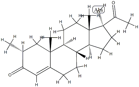 17-Hydroxy-2α-methylpregn-4-ene-3,20-dione Structure