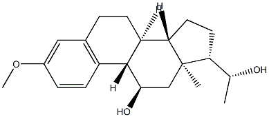 (20R)-3-Methoxy-19-norpregna-1,3,5(10)-triene-11α,20-diol Struktur