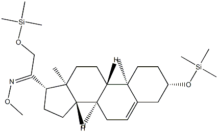 3β,21-Bis(trimethylsiloxy)pregn-5-en-20-one O-methyl oxime Structure