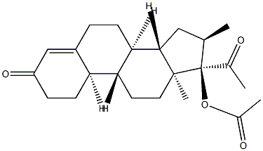 19-Nor-3,20-dioxo-16α-methylpregn-4-en-17-ol acetate Struktur