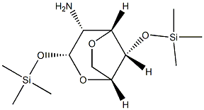 2-Amino-3,6-anhydro-1-O,4-O-bis(trimethylsilyl)-2-deoxy-α-D-glucopyranose Structure