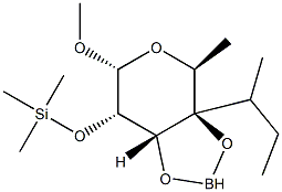 Methyl 3-O,4-O-(butylboranediyl)-2-O-(trimethylsilyl)-6-deoxy-α-L-galactopyranoside Structure