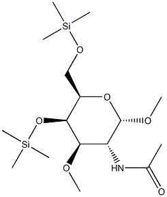 Methyl 2-(acetylamino)-4-O,6-O-bis(trimethylsilyl)-3-O-methyl-2-deoxy-α-D-galactopyranoside Structure