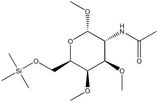 Methyl 2-(acetylamino)-3-O,4-O-dimethyl-6-O-(trimethylsilyl)-2-deoxy-α-D-galactopyranoside Structure