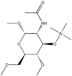 Methyl 2-(acetylamino)-4-O,6-O-dimethyl-3-O-(trimethylsilyl)-2-deoxy-α-D-glucopyranoside Structure