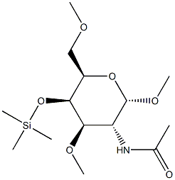 Methyl 2-(acetylamino)-3-O,6-O-dimethyl-4-O-(trimethylsilyl)-2-deoxy-α-D-galactopyranoside Structure