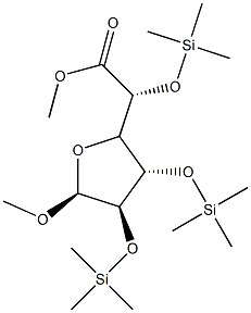 Methyl 2-O,3-O,5-O-tris(trimethylsilyl)-α-D-galactofuranosiduronic acid methyl ester Structure
