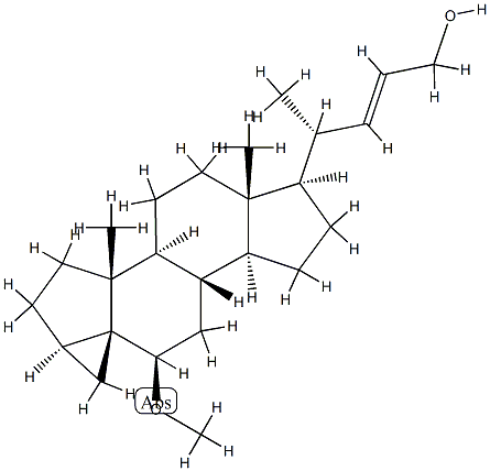 (22E)-6β-Methoxy-3α,5-cyclo-5α-chol-22-en-24-ol Struktur