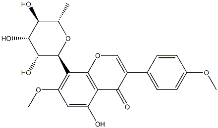 8-(6-Deoxy-α-L-mannopyranosyl)-5-hydroxy-7-methoxy-3-(4-methoxyphenyl)-4H-1-benzopyran-4-one Struktur