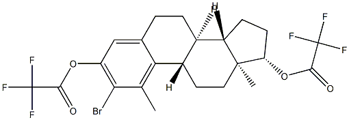 2-Bromo-1-methylestra-1,3,5(10)-triene-3,17β-diol bis(trifluoroacetate) 结构式