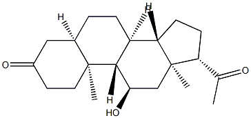 11α-ヒドロキシ-5β-プレグナン-3,20-ジオン 化学構造式