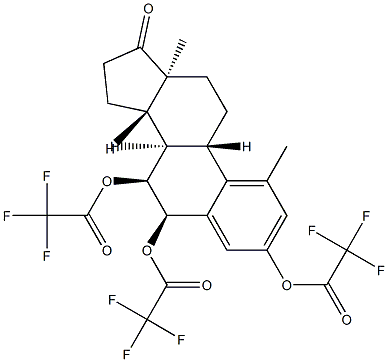 1-メチル-3,6α,7α-トリス(トリフルオロアセチルオキシ)-1,3,5(10)-エストラトリエン-17-オン 化学構造式